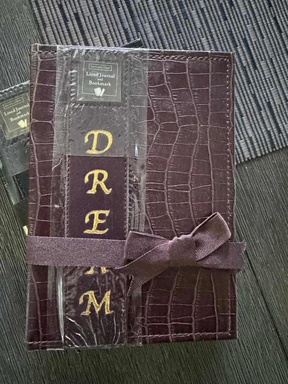 Sheffield Home faux crocodile embossed leather lined journal